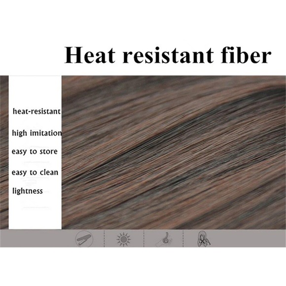 NWT 8” Chestnut dark brown topper straight blunt bangs price firm unless bundled - Picture 8 of 12